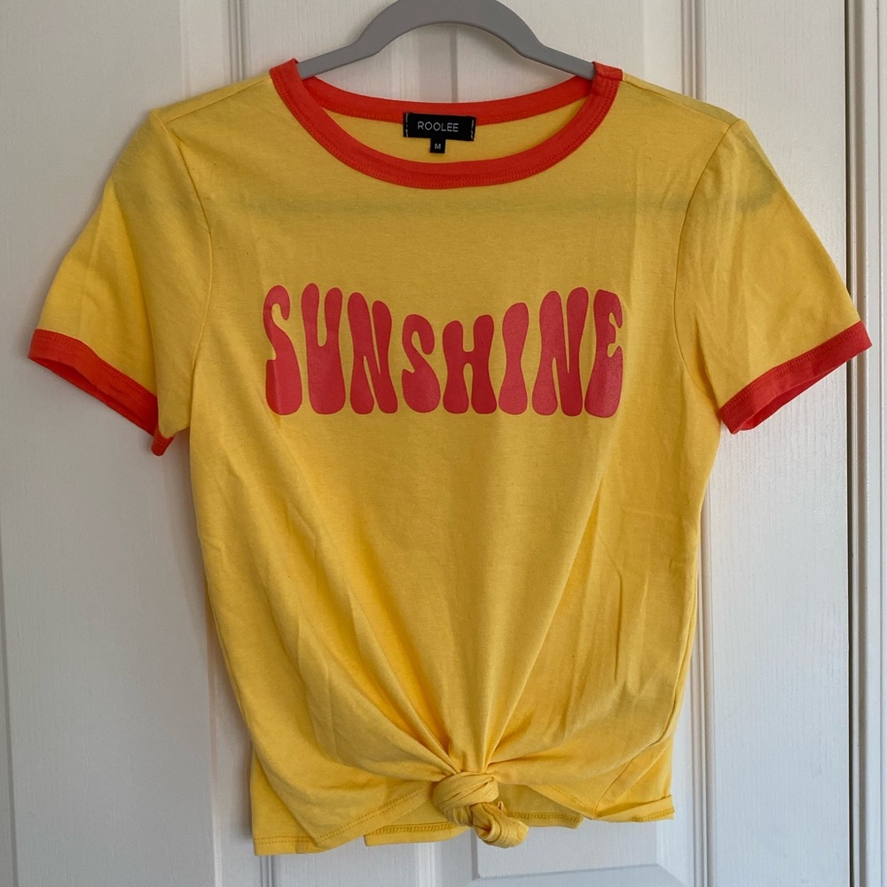 Yellow Sunshine Tie Ringer Tee - Roolee